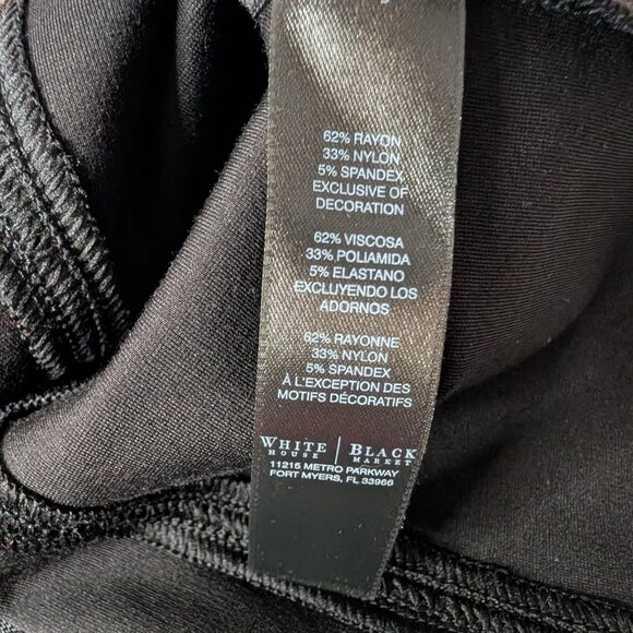 White House Black Market Black Peplum Strapless Top Sheer Ruffle Size 8 - Picture 6 of 10